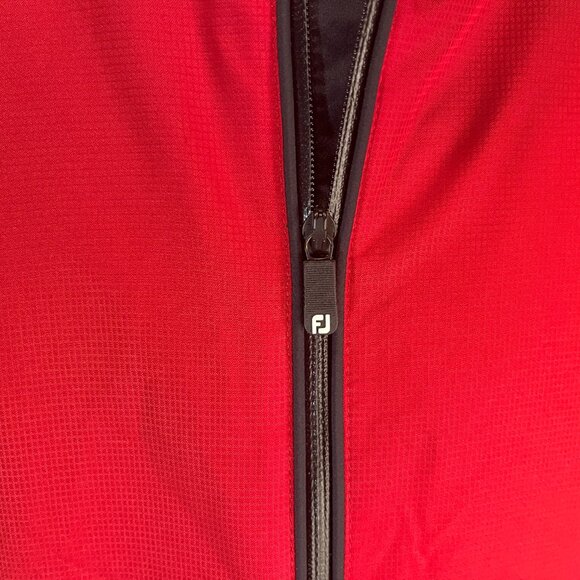 FootJoy FJ Men's red wtih black trim short sleeve DryJoys jacket shirt Large L - Picture 4 of 7